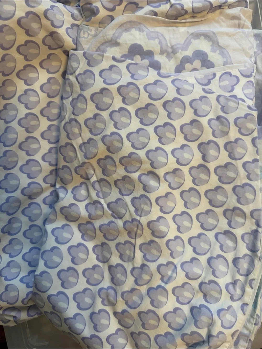 PBK Lavender Turquoise Floral Seashell Reversible Duvet Cover & Pillow Sham